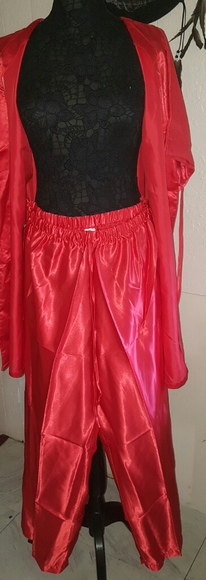 Moon Dance Red Pajama Robe Pant Set - Picture 3 of 8